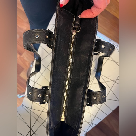 Vintage coach Hampton shoulder tote bag black leather 90’s Y2K - Picture 11 of 16